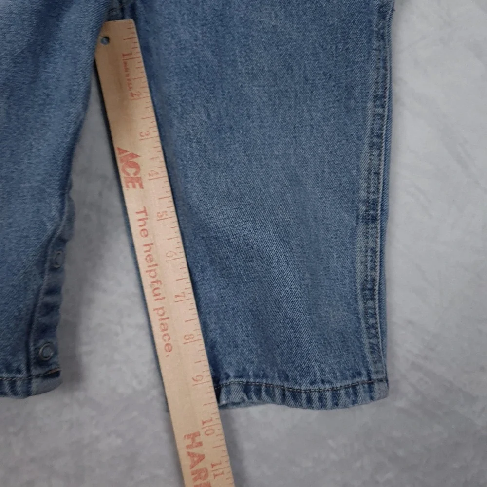 Vintage Old Navy Overalls Baby Boys 18-24M Blue Denim Bib Carpenter Snap Leg
